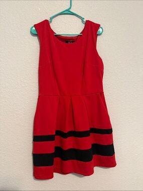 BCX Red Scoop Neck Dress